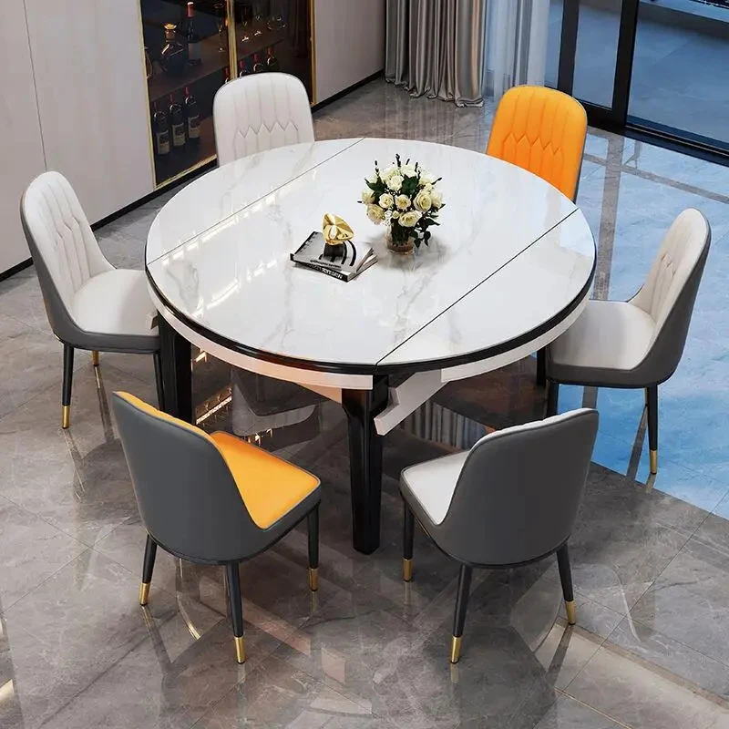 

Customize.New Modern Luxury Dining Table Restaurant Living Room Folding and Expanding Rock Plate Tables and Chairs