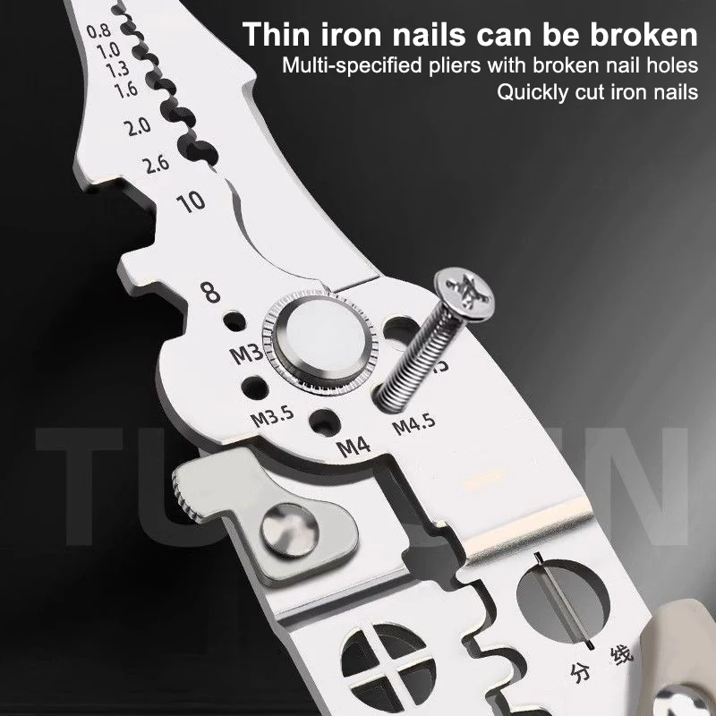 

Wire Stripper Decrustation Pliers Adjustable Electrical Wire Stripping Tool Non-slip Wire Stripper Crimper For Electrical Cable