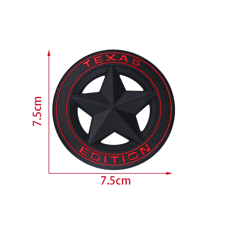 2PCS 3D Metal TEXAS EDITION Pentagram Emblem Badge Sticker Car Styling Body Trunk Decal for Car Truck SUV Motorcycles, Etc.
