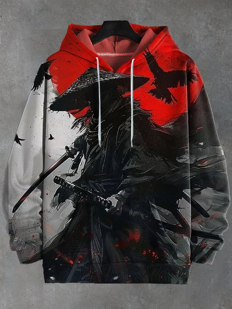 Japanese Katana Samurai Art Hoodies 3D Printed Anime Sweatshirt Men Women Tracksuit Y2k Pullover Oversized Street Men's Clothing