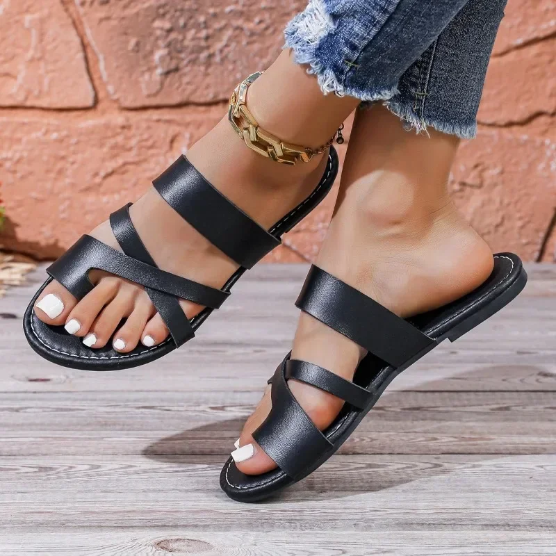 Chanclas De moda para Mujer, sandalias con hebilla, Zapatos informales De playa, novedad De 2024