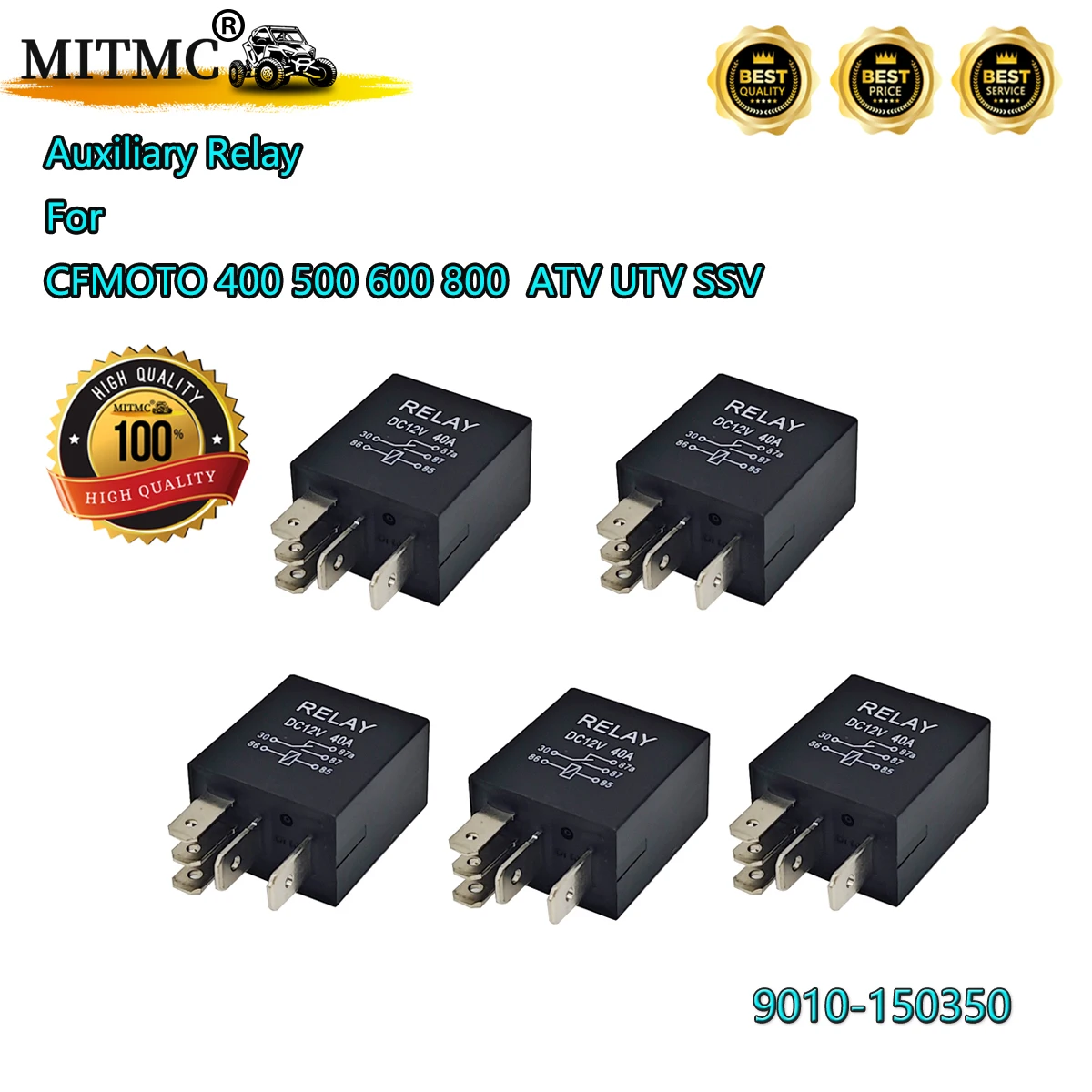 

5Pcs Auxiliary Relay For CF Cforce 400AU CF500 600 800 Uforce Rancher 500 X5 X6 X8 Zforce 800/Z8 ATV UTV SSV 9010-150350