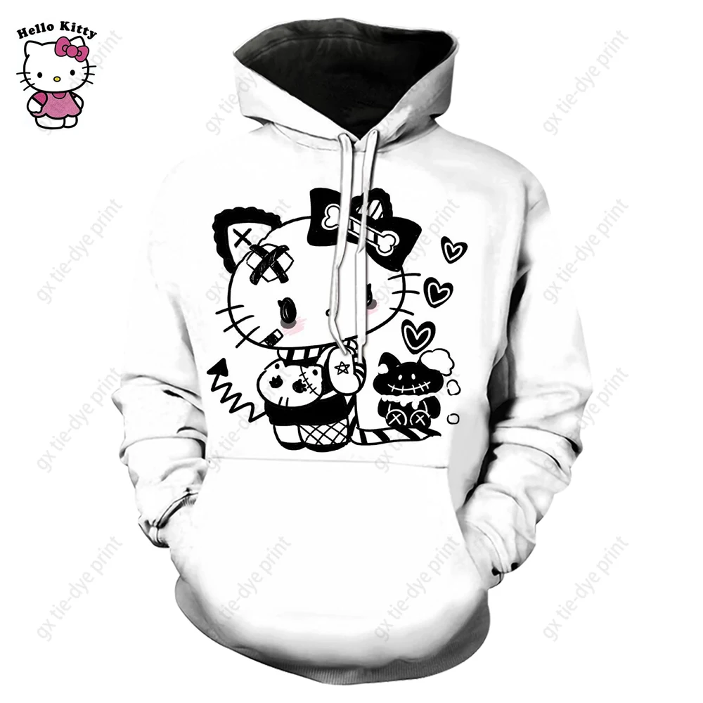 Couple Outfit Hello Kitty Women Clothing Sweatshirt Woman Children\'s Hoodie Y2k Men\'s Print Top Fashion Women\'s Hoodies