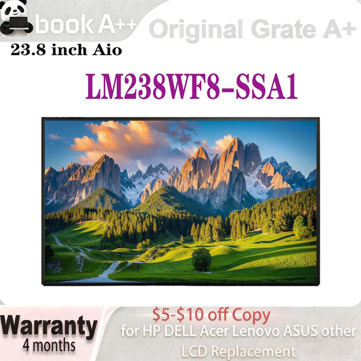 

23.8" Original New FHD LM238WF8 SSA1 LM238WF8-SSA1 LM238WF8-（SS）（A1 ）IPS 100Hz for DELL For HP LCD Screen Display