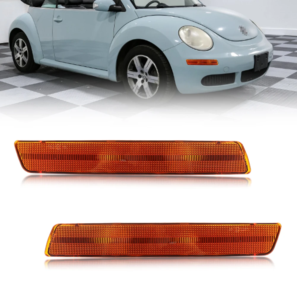  2Pcs Front Corner Light DRL Light Daytime Running Light Parking Light Side Marker Light Turn Signal Light Cover For 2006 2007 2008 2009 2010 Volkswagen Beetle No Bulb/Socket Included