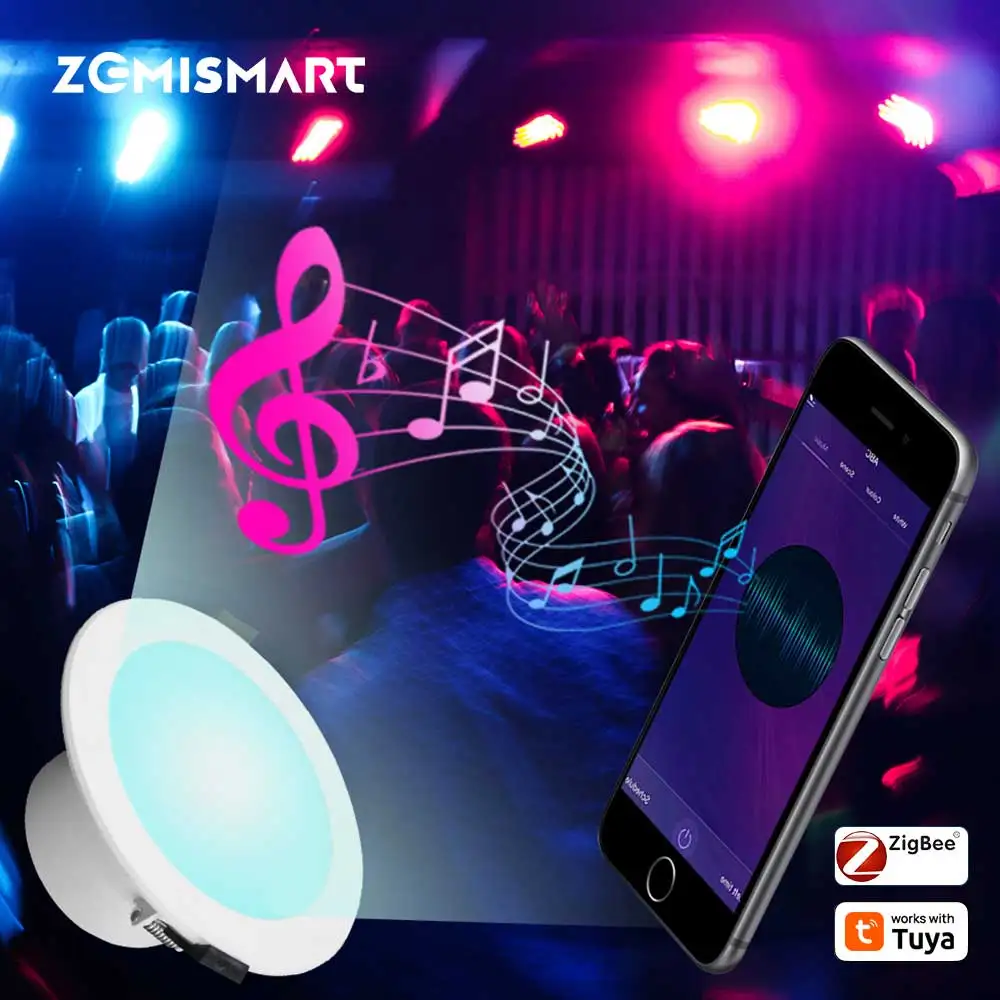 

Светодиодный потолочный светильник Benexmart 10 Вт 15 Вт для потолка RGBCW Zigbee Smart Dimmer Lamp Zemismart Zigbee Hub работает с Tuya Alexa Google Home