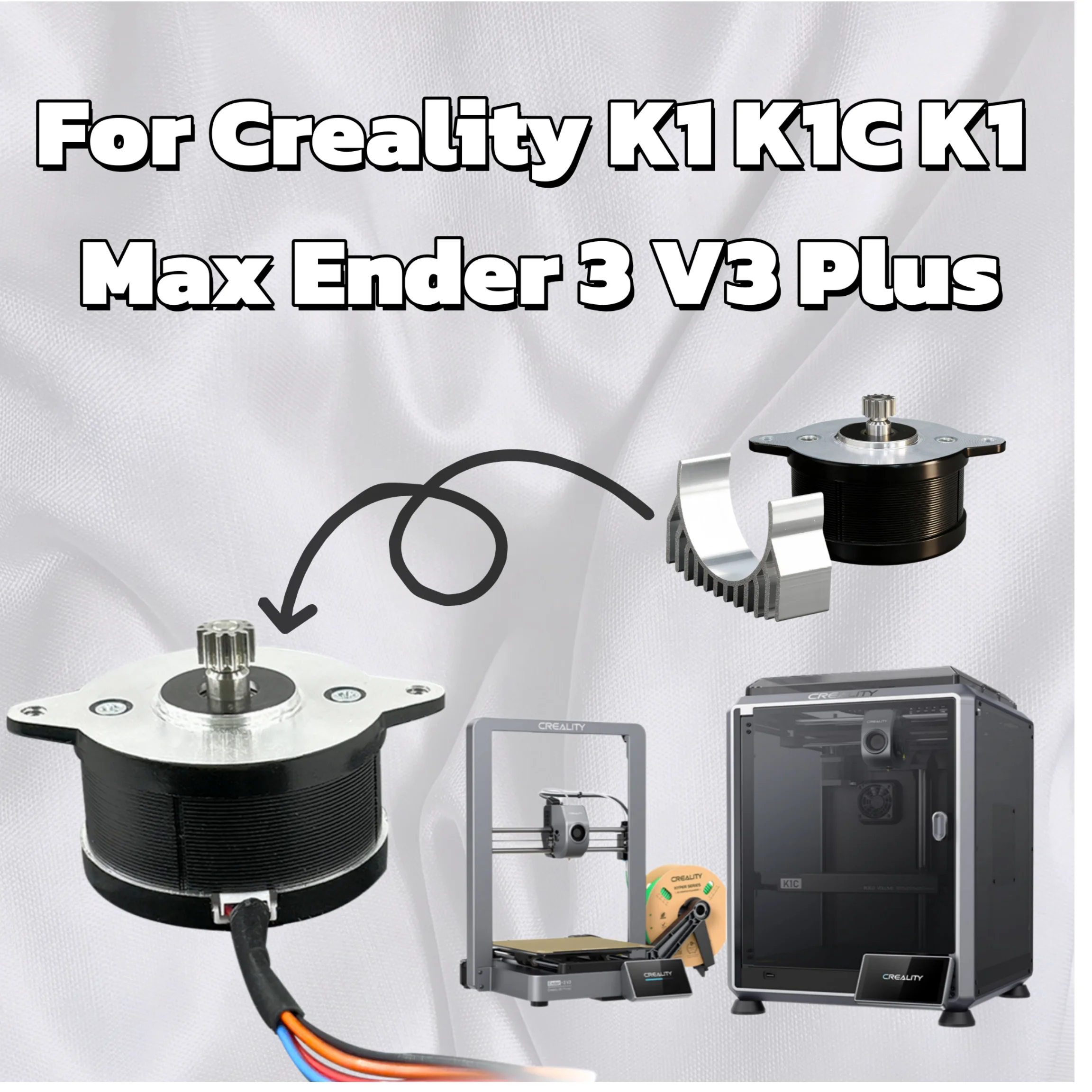 

For Creality K1 K1C K1 Max Ender 3 V3 Plus Extruder Stepper Motor Heatsink 3D Printer Extrusion Mechanism Kit