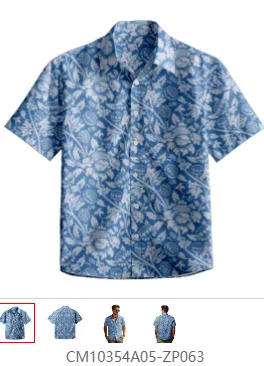 Summer wear Hawaiian beach short-sleeved shirt with pockets creative 3D pure cotton direct spray full printed lining