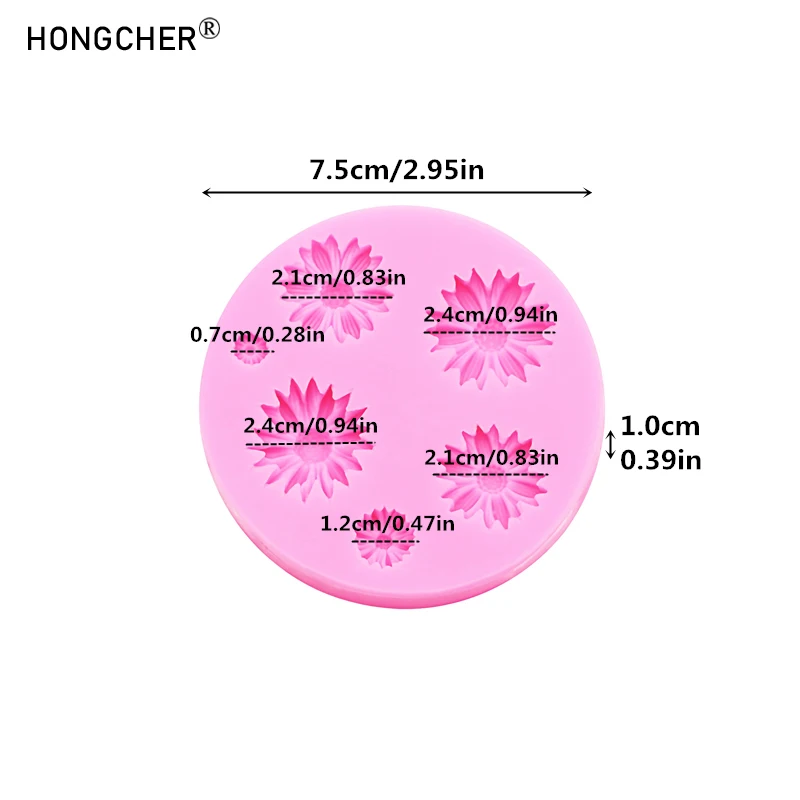 Daisy DIY headdress shoes resin jewelry accessories drip mold sunflower chocolate cake dessert decoration silicone molds