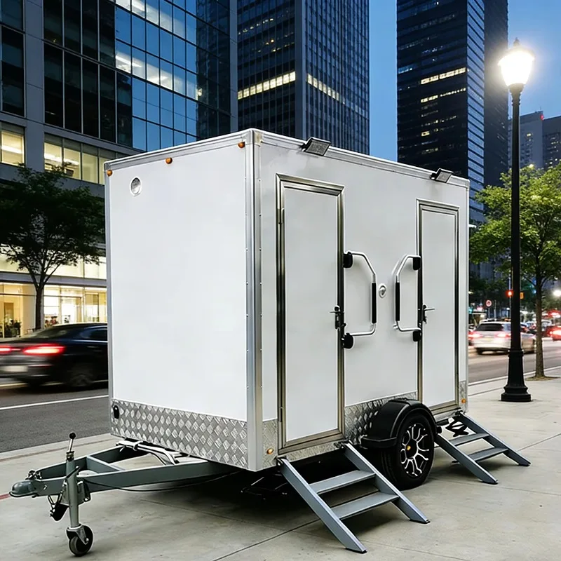 Mobile WC Restroom Trailer - Modern Portable Toilet with Shower for Camping, Construction, Outdoor Activities Custom events ADA