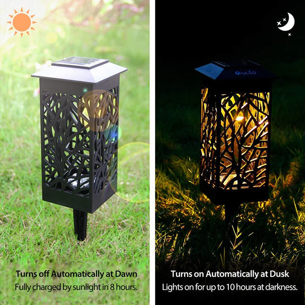

6 Pcs Ground Lights Waterproof Hollow Black for Garden Solar Light For Outside Pathway Outdoor Decor Solar Lamp