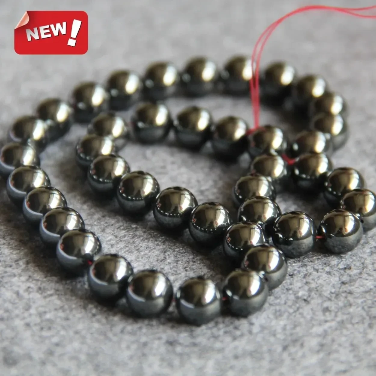 10mm Round Natural Black Plated Hematite Loose Beads DIY Accessory Parts 15inch for Necklace Bracelet Jewelry Making Design