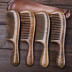 Natural Handmade Sandalwood Hair Comb Anti-Static Hair Detangler Wooden Combs Fine Wide Tooth Wood Comb for Men, Women, Kids