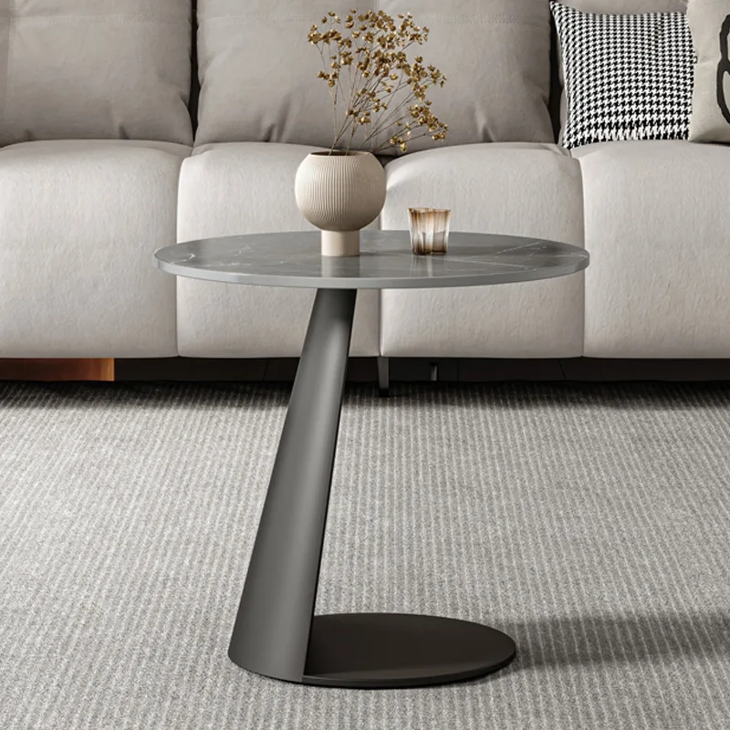 

Living room sofa small table modern simple rock slab high sense minimalist coffee table round table bedside creative side