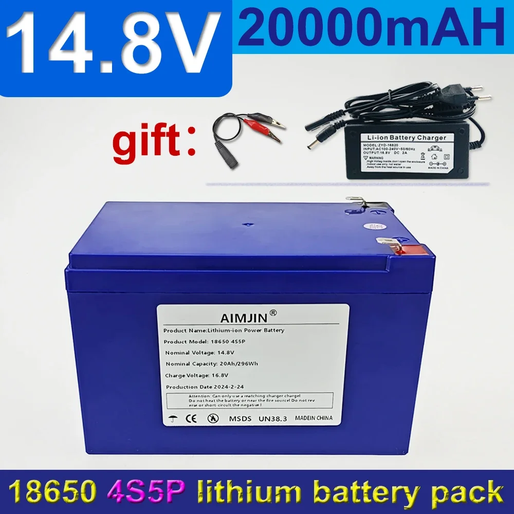 14.8V 20000mAh Lithium-ion 4s5p battery pack, Suitable for 16.8V Equipment, High-power Inverter, Tourist Car Solar Cell so on