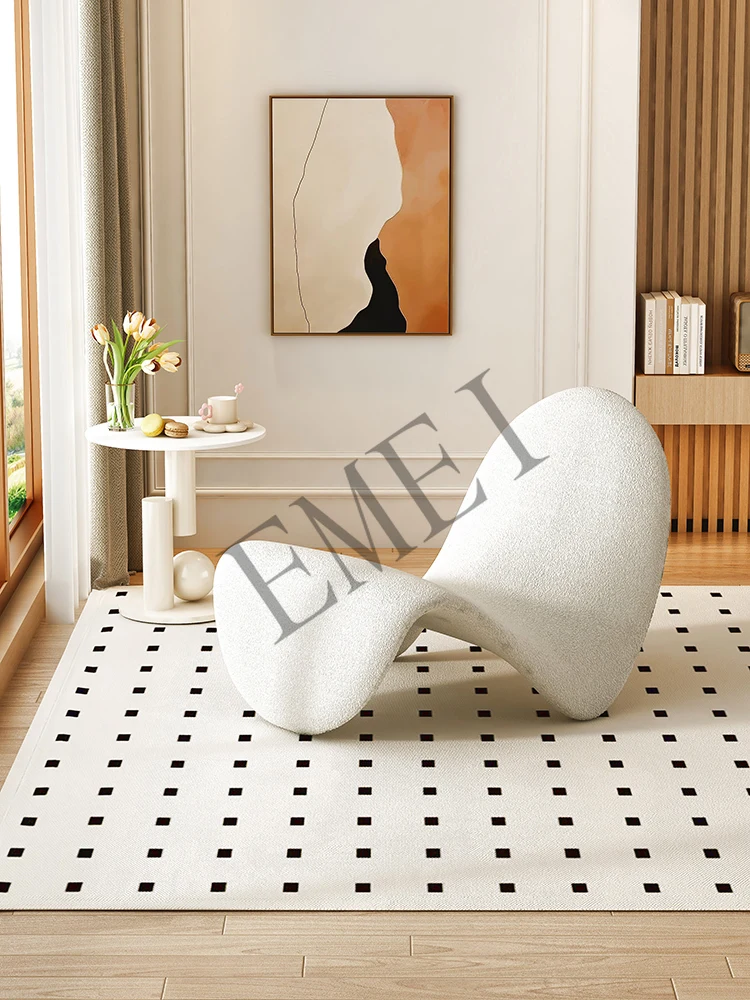 Cream wind  lazy sofa balcony living room small apartment single lamb wool can lie down and sleep