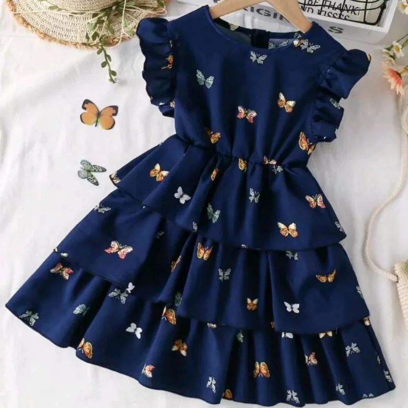 

Girls' Summer Dress Dress New Fashionable Children's Clothing Cake Dress Little Girl Summer Dress Children Princess Dress