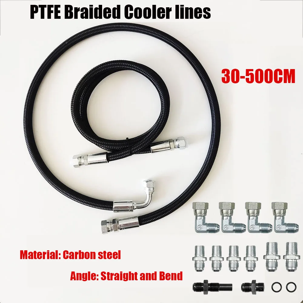 

Nylon Braided Cooler Lines AN6 Black Braided Oil Fuel Fittings Hose End 0~90 Optional Degree Oil Adaptor Kit Oil Fuel Hose Line