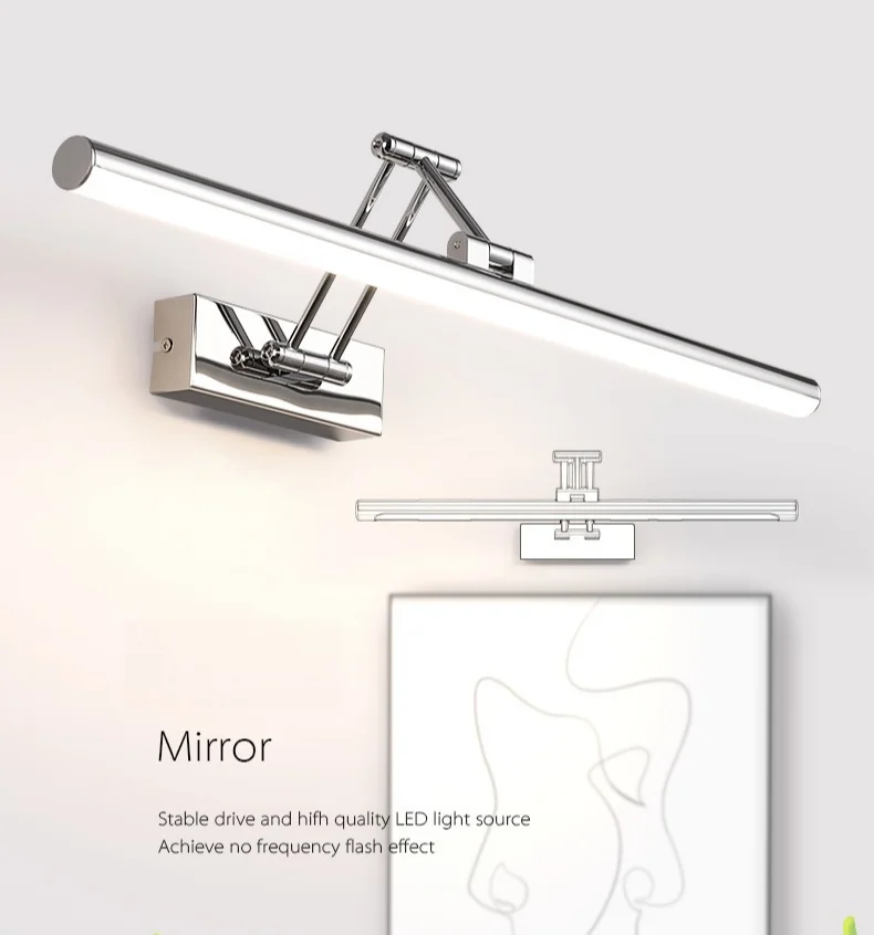 

Светодиодная фара с косметическим зеркалом полного спектра, заполняющая лампа, подходит для складных и выдвижных коромысел в шкафах для ванной комнаты