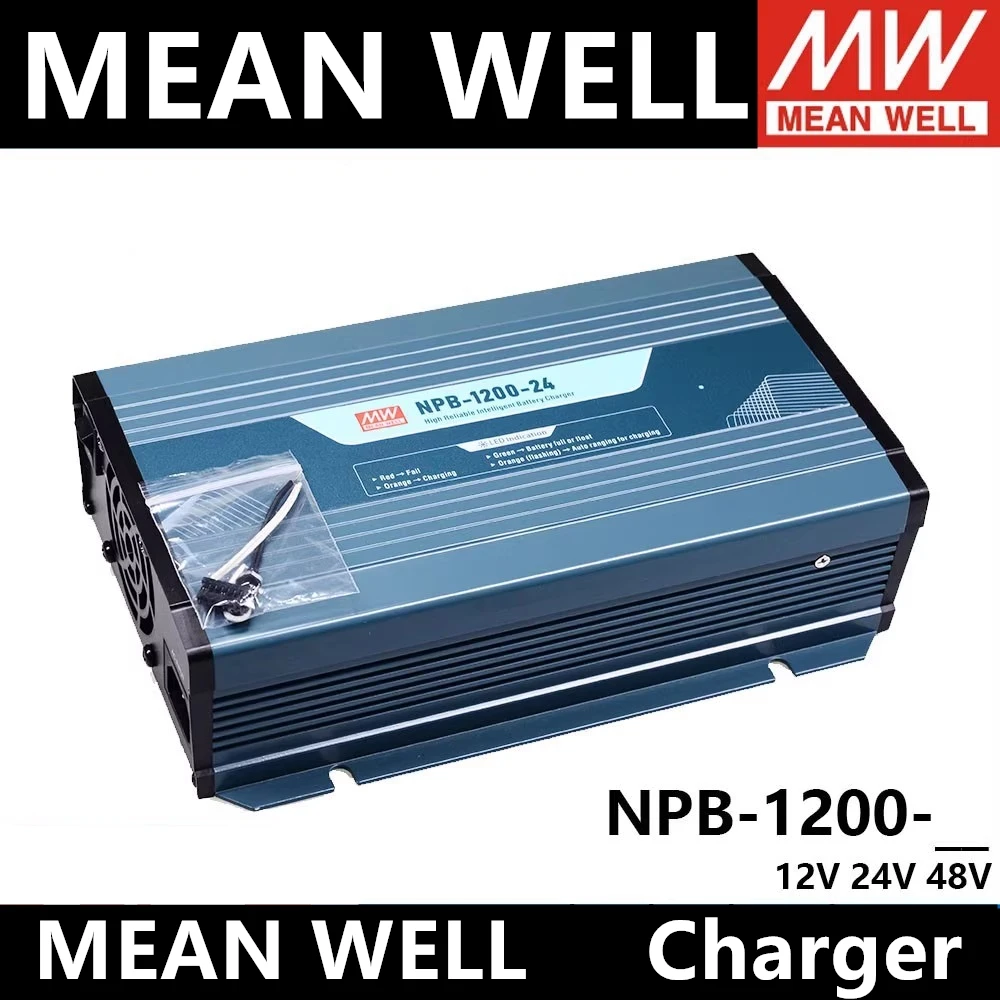 MEAN MELL NPB-1200-12 NPB-1200-24 NPB-1200-48 1200W High Reliable Ultra Wide Output Range Intelligent Battery Charger Brand new