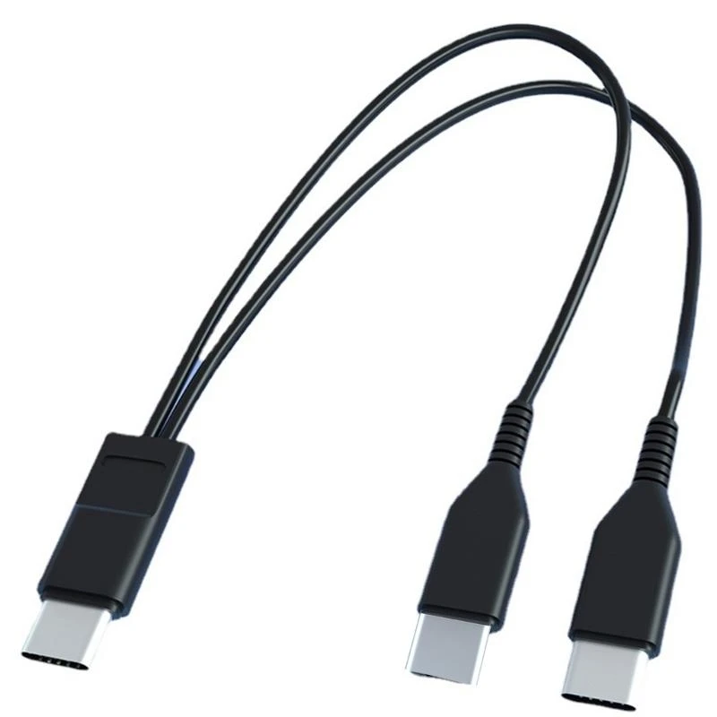 K3NB 20cm/1m Type-C Charging Cable to Double Type-C Connector Cord Tablet Phone Wire for Home Office and Travellers