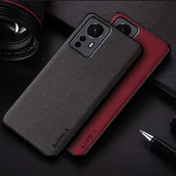 case for Xiaomi 12 12T Pro 12X 12 Lite Ultra coque fashion simple design lightweight solid color textile Leather Cover funda