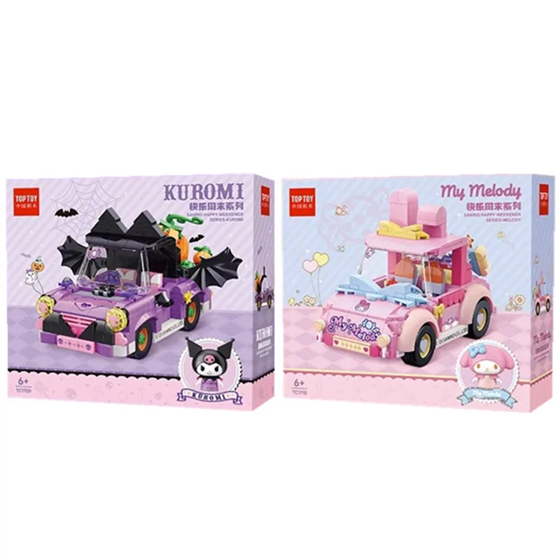 Sanrio Toys Kuromi FatTonny My Melody Candy Cart Building Block Assembly Model Decoration Children's Toy Christmas Gift