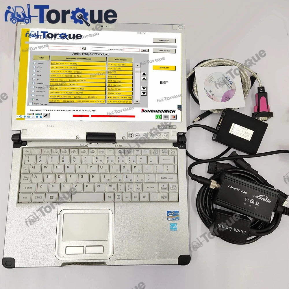 

Toughbook CF C2 laptop JUDIT 4 Jungheinrich Judit box Incado jeti SH&ET Linde canbox doctor Pathfinder forklift truck diagnostic