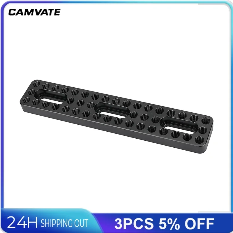 CAMVATE Camera Baseplate Extension Long Cheese Plate With Multiple 1/4"-20 Thread Holes For DLSR Camera Accessories DIY Setup