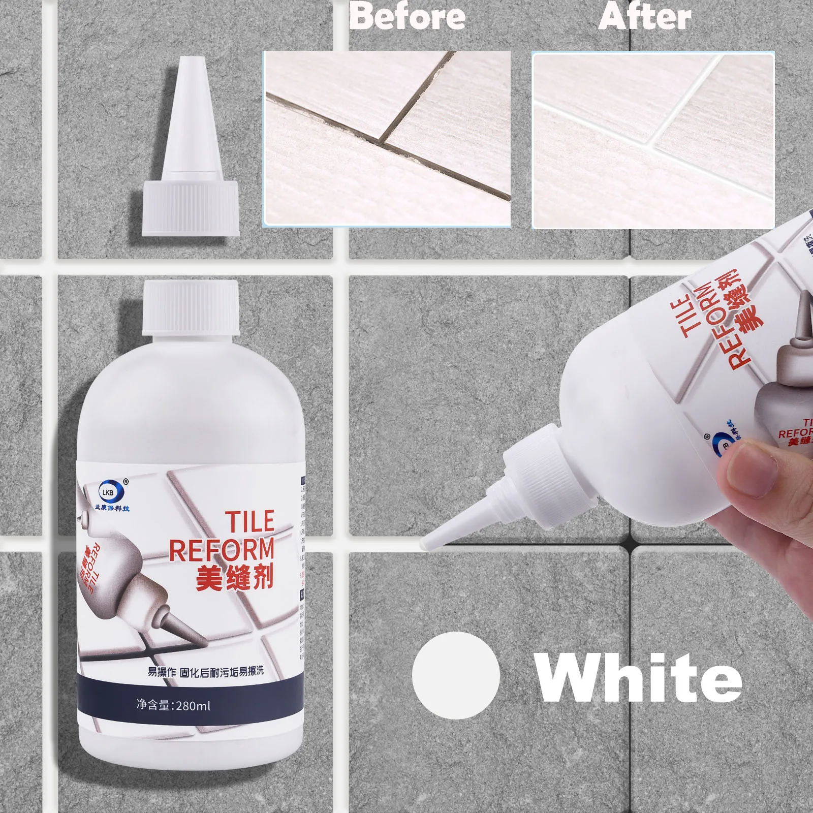 280ML 5Colors Tile Grout Repair Beauty Seam Agent Grouting Fill Tile Glue Sealer Repair Ceramic Glue Floor Gap Fill In Agent