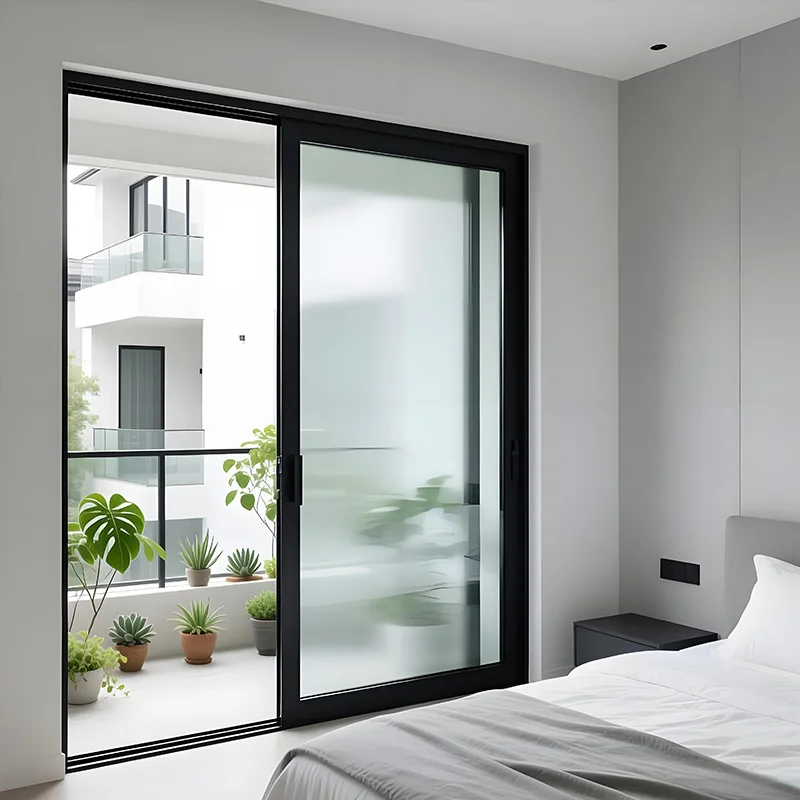 Aluminum Alloy Modern Design Bedroom Balcony Sliding Doors with Double Tempered Glass Side Opening Thermal Break Kitchen Doors