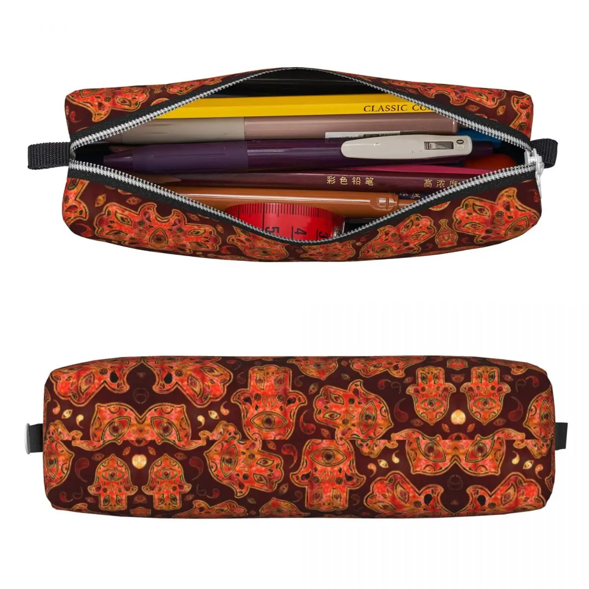 Lovely Pencil Case Hamsa Hand Pencil Box Hand of Fatima School Pencil Cases Students Zipper Graphic School Stationery