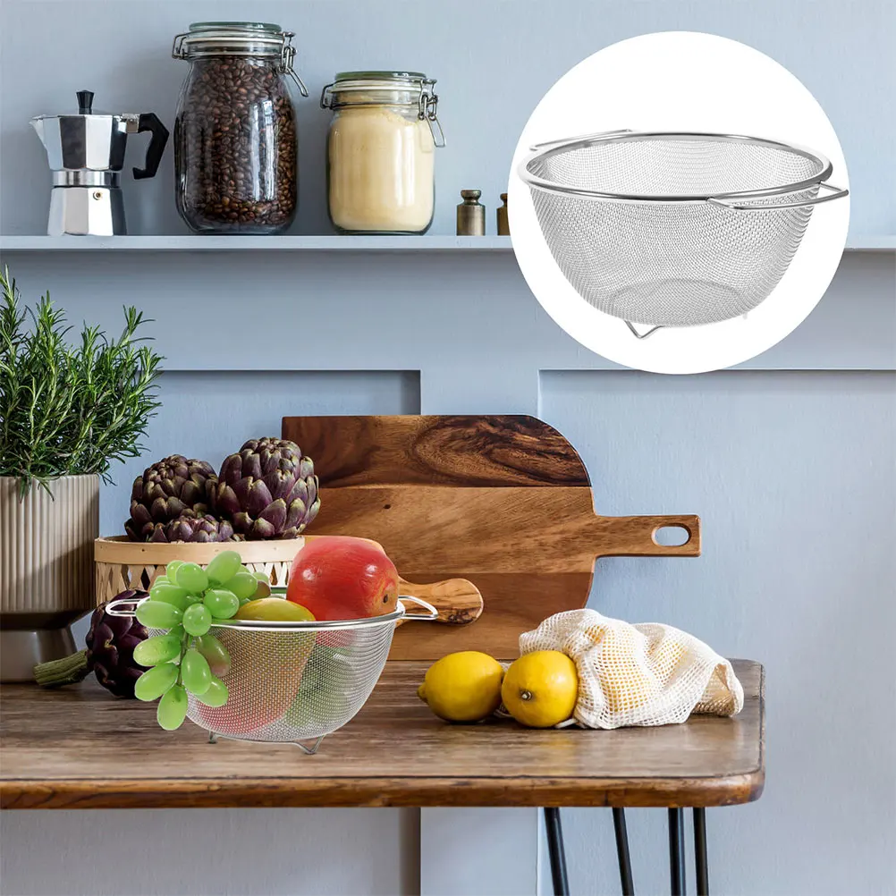 

Stainless Steel Vegetable Washing Basket Metal Mesh Strainer Rice Washer Drain Basket for Kitchen Mesh Strainer