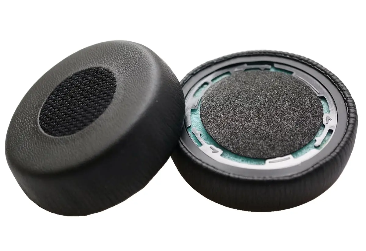 Cuscinetti Auricolari Di Ricambio Per Jabra Evolve 75/75+/75 UC/75MS – Memory Foam In Pelle Nera - 5