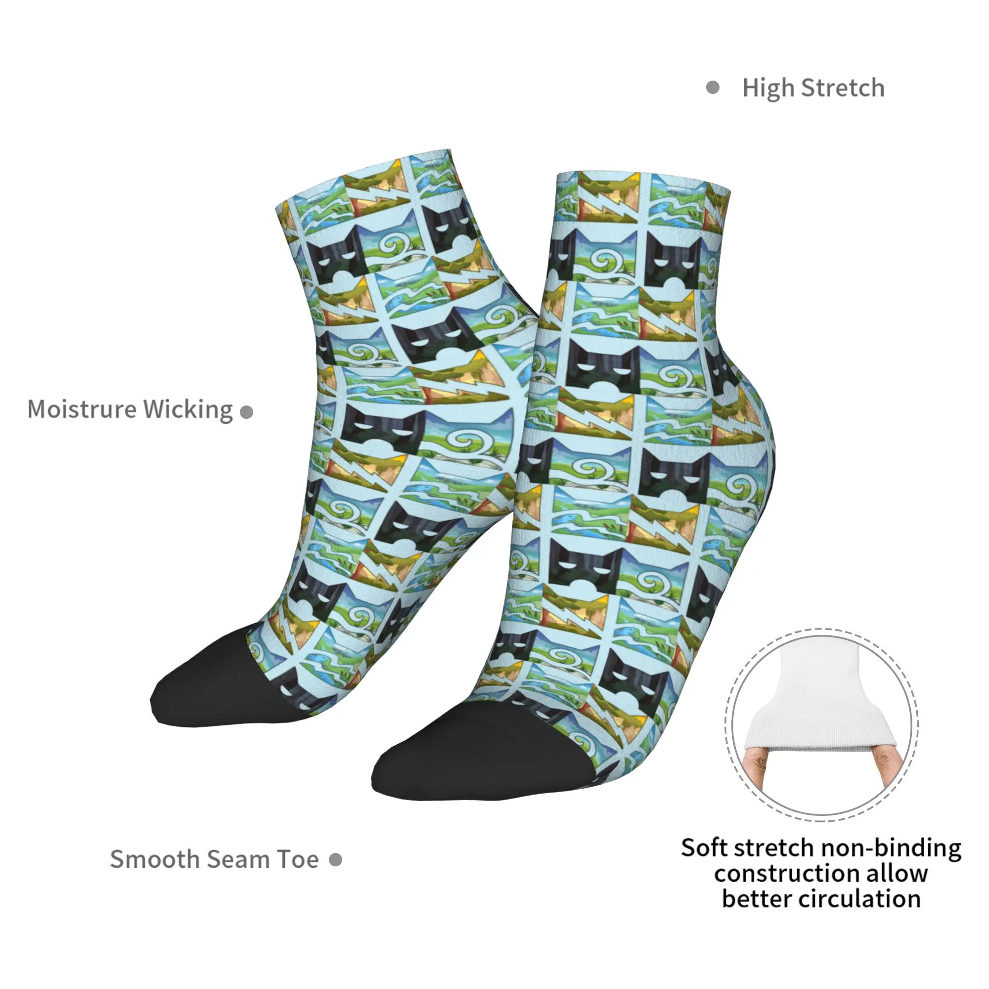 Calcetines de gatos guerreros de los cuatro guerreros para todas las estaciones, calcetines Harajuku súper suaves, medias informales para hombres y mujeres, regalos de navidad