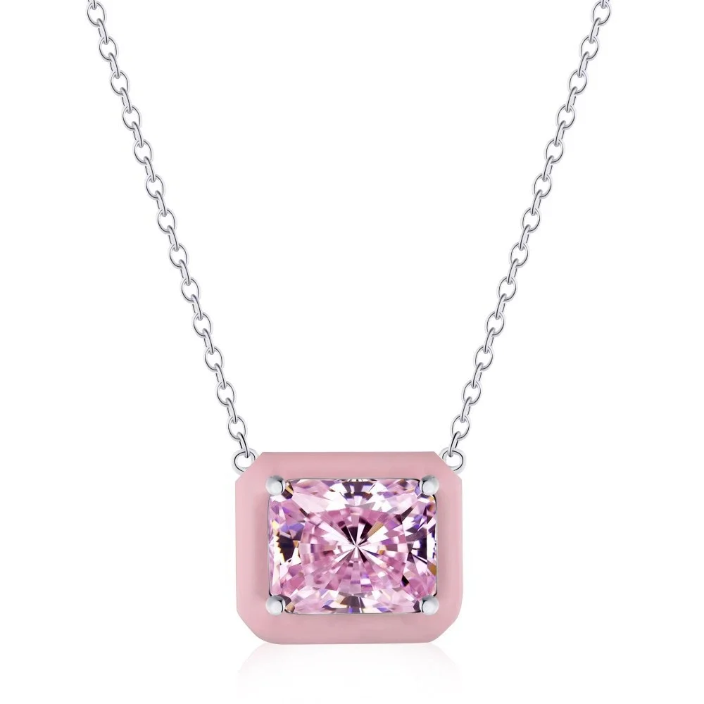 

Shop Fashion 925 Sterling Silver Created Moissanite Gemstone Party Pendant Necklace For Women Gift Fine Jewelry Wholesale