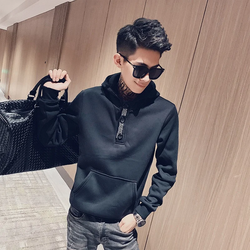 

2022 Men's Spring Autumn New Fashion Casual Hoodies Sweatshirts Men's Solid Color Hoodies Male Solid Color Pullover Tops G332