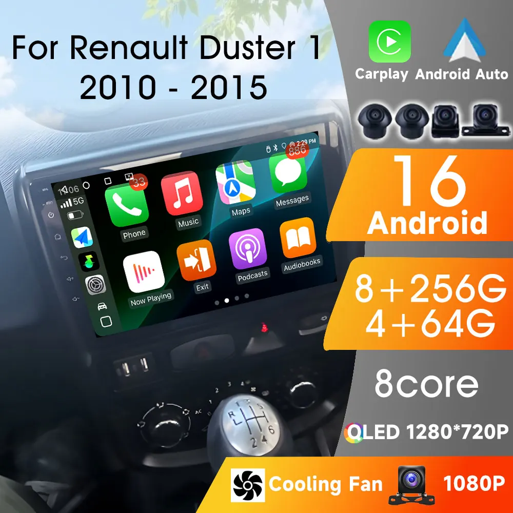 

Car Play Android 16 Player For Renault Duster 1 2010 2011 2012 - 2015 Autoradio Multimedia Car Radio 8Core Wifi Stereo Auto