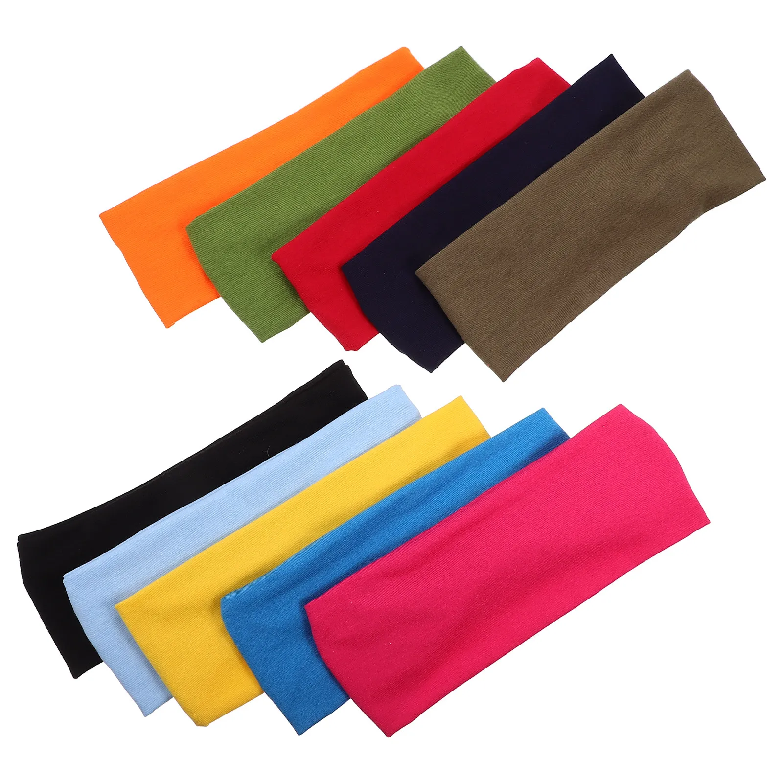 

10Pcs Sweat Absorbing Headband for Yoga Fitness Running Training Lightweight Portable Sport Hair Band Anti-Slip Design for Men