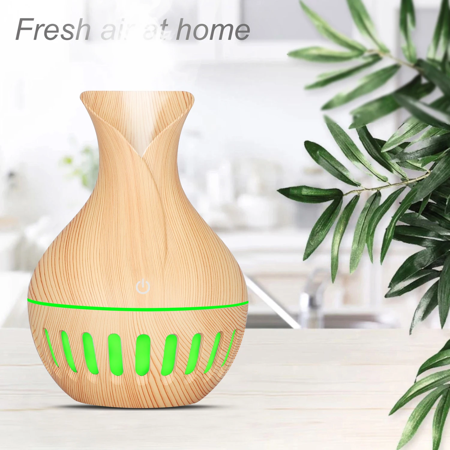 Umidificatore d'aria Aroma essenziale diffusore di olio ultrasuoni grano di legno umidificatore USB Mini nebulizzatore luce a LED