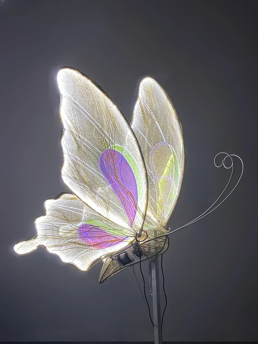 

Props, wrought iron, electric luminous butterfly, wedding ceiling decoration, catwalk, stage arrangement, ornaments Hot sales