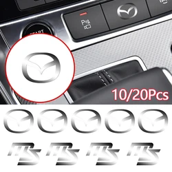 20/10pc Car Accessories Car Interior 3D Nickel Metal Decoration Sticker Badges For Mazda 2 3 7 Axela CX-5 CX-3 CX-7 MS 323 Axela