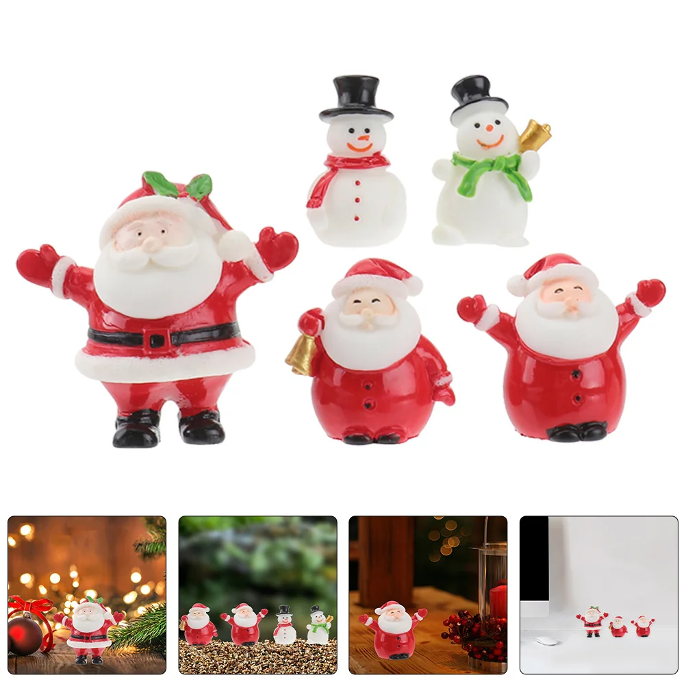 

20Pcs Christmas Resin Miniatures Festive Home Decor Set for Desktop Craft DIY Winter Scene Decoration Unique Style Mix