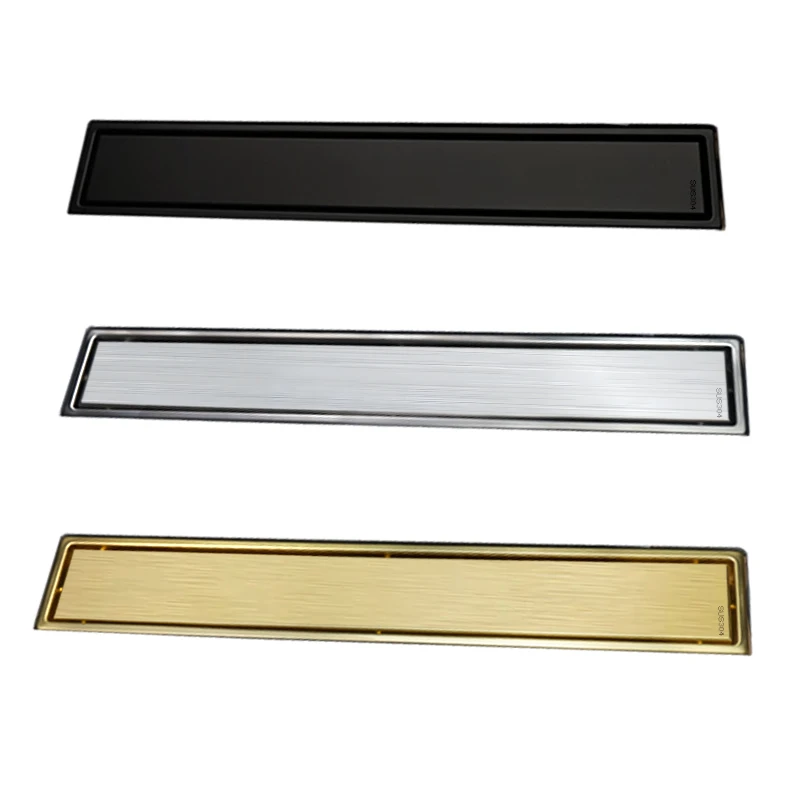 Imagem -02 - Canal Linear Longo da Drenagem Escovou o Dreno do Assoalho do Ouro Ocultam a Inserção da Telha a Cozinha e o Banheiro do Hotel Preto Sus304 o