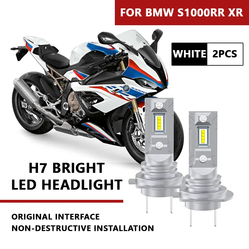 FOR BMW S1000R S1000RR Motorcycle high brightness retrofit LED headlight bulb decoding high beam near beam H7