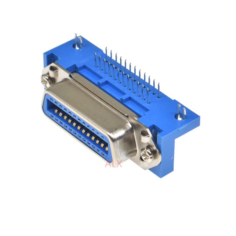 5PCS PCS 57 Series 24 pin female plug connector right angle PCB Mount Type for computer printer 24pin