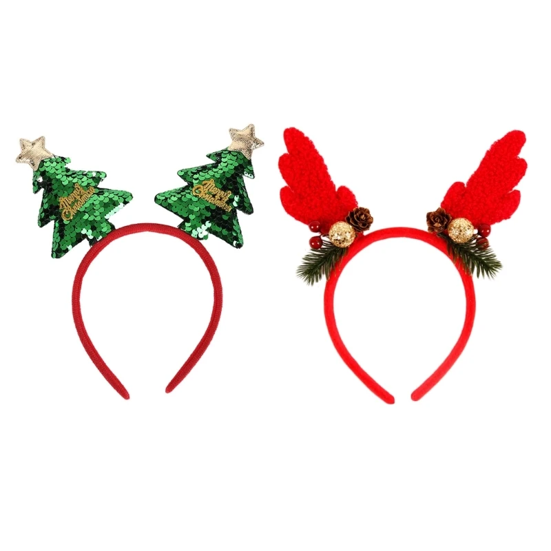 Children Christmas Ears Headbands Novelty Masquerades Halloween Hair Hoop for School Event