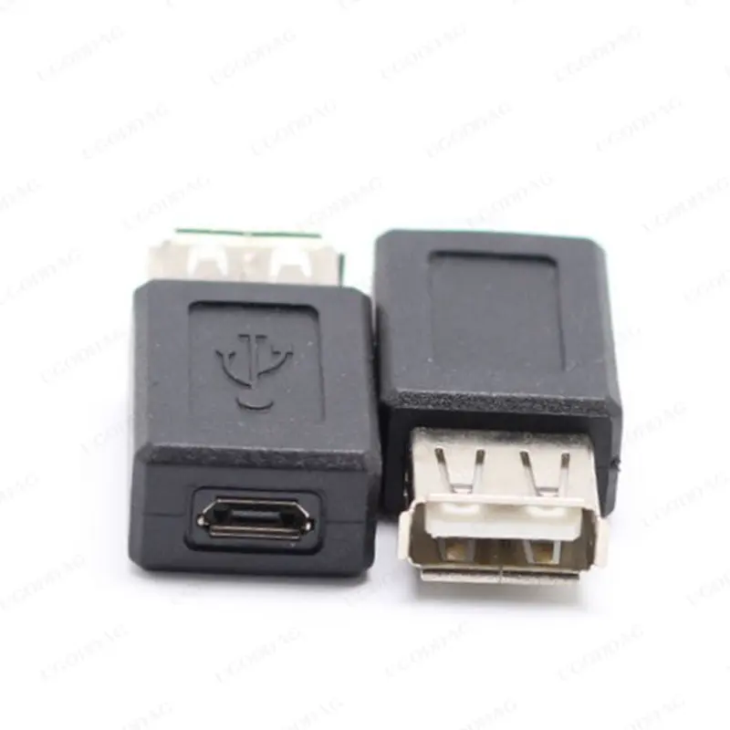 New Black USB 2.0 Type A Female to Micro USB B Female Adapter Plug Converter usb 2.0 to Micro usb connector wholesale