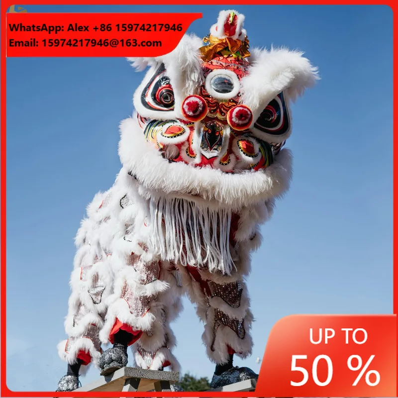 LD09 Traditional Adult Lion Dance Costume Chinese New Year Celebration Wool Lion Head Dance