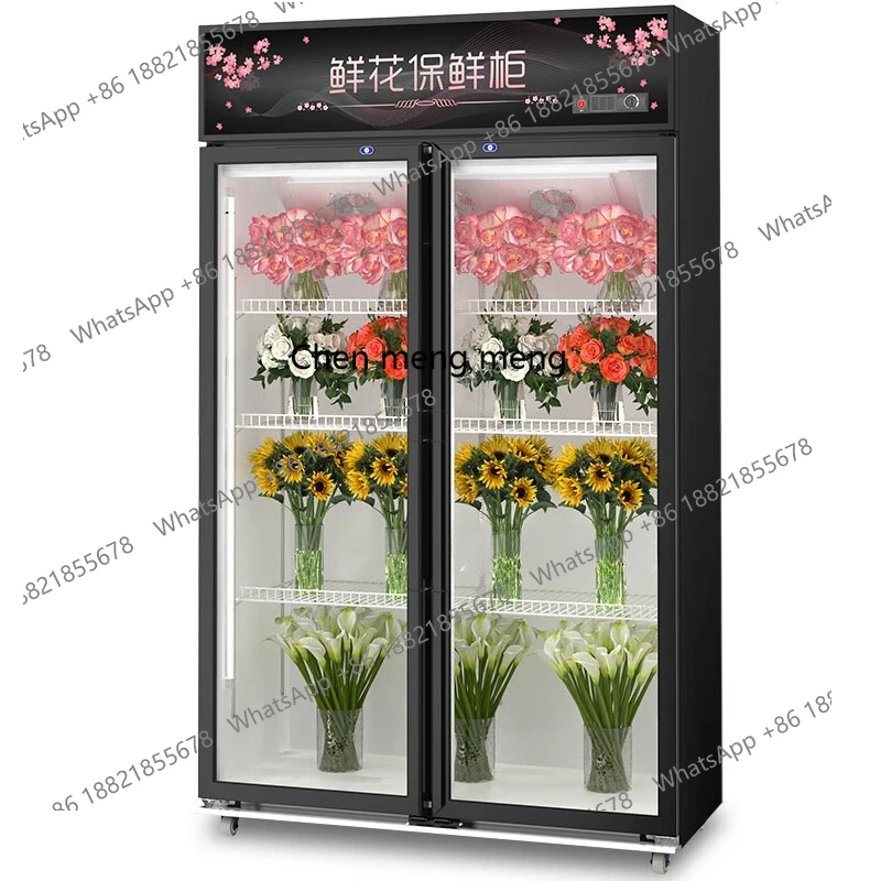 خزانة حفظ الطعام الطازجة المبردة بالفواكه، خزانة عرض مبردة بالهواء، خزانة عرض، ثلاجة بباب مزدوج